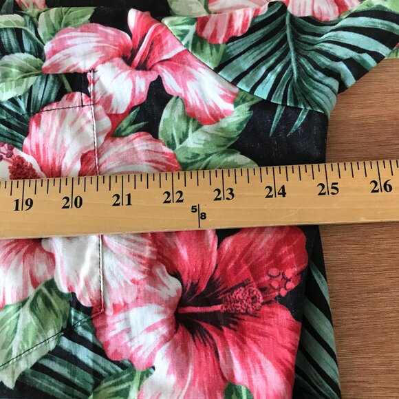 Bishop Street Hawaiian Shirt Men XL Green Floral Button Up Pocket Short Sleeve - Picture 8 of 11